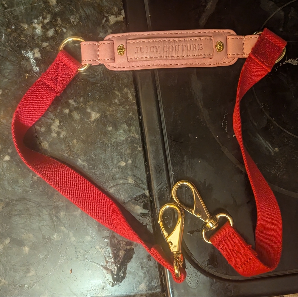 Juicy Couture pink crown logo shoulder replacement strap leather & nylon NEW